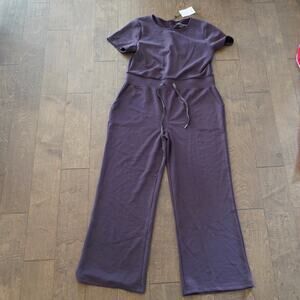 NWT Recreation Thread & Supply Short Sleeve Pullover Jumpsuit Brown Women SZ XLP